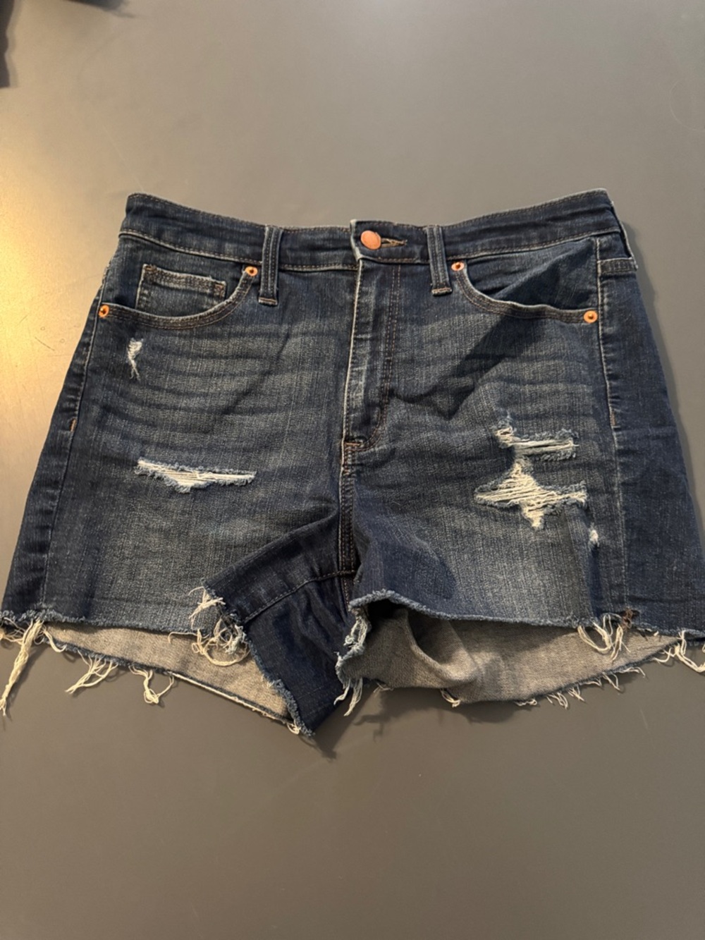 Universal Thread Dark Blue Distressed Denim Cutoff Shorts
